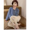 Cardigan de Cachemira Estilo Tweed Moda Botón Dorado Invierno Nuevo Versátil Dulce Top Delgado Elegante Suéter Pequeño para Mujer