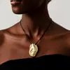 Nueva Cadena de Suéter con Cordón de Cuero en Forma de Corazón de Amazon para Mujer, Collar Geométrico en Forma de U de Herradura, Accesorio de Estilo Nicho