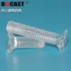 Tornillo de Cabeza Plana de Nylon/PC Transparente M2-M10 con Avellanado Cruzado Tornillo de Plástico Aislado Negro PA66 Plástico