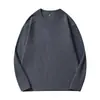 Camiseta de Manga Larga Waffle Otoño 2026 para Hombre y Mujer, Corte Holgado, Color Sólido, Manga Raglán, Suministro Transfronterizo, En Stock