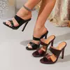 Sandalias de tacón alto 2026 nuevo verano versátil tacón de aguja punta abierta sexy sin cordones sandalias