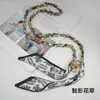 Lenço Longo de Seda Novo Estilo Bolsa Telefone Alça Transversal Tendência Estilo Feminino Telefone Usável Corrente Transversal Cordão Estilo Europeu e Americano