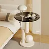 Mesa lateral de sofá, mesa redonda pequeña para sala de estar, mesita de noche para dormitorio, diseño simple y moderno, mesa de café creativa para balcón, mesa pequeña para uso doméstico