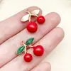 Mezcla 20 Colgantes de Fruta Cereza con Goteo de Aceite Estéreo de Aleación de Zinc para Pulsera, Collar, Pendientes DIY, Accesorios de Joyería