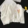 Pijama para niñas, colección primavera y otoño, algodón con estampado de nubes, manga larga, tela fina, nuevo estilo 2026, ropa cómoda popular para niñas mayores
