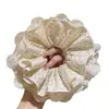 Laço de Cabelo Grande Versátil para o Dia a Dia Outono e Inverno para Mulheres Laço de Cabelo de Alta Qualidade Elástico de Rabo de Cavalo Grande de Bolinhas Corda de Cabelo