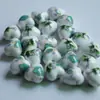 Decalque em Forma de Coração Cerâmica Colorida Furo Médio Contas de Cerâmica Estilo Chinês Artesanal Acessórios DIY Acessórios para Pulseira Colar Material