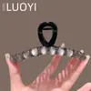Presilha de Cabelo de Pérola Olho de Gato de Luxo para Mulheres, Acessório de Cabelo Luxuoso Cravejado de Diamantes para Cabelos Grossos, Novo Estilo de Presilha Tubarão para a Parte de Trás da Cabeça