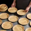 Plato redondo de madera de melamina con veta redonda vajilla imitación porcelana plato redondo plástico plato comida rápida restaurante hot pot barbacoa autoservicio plato de verduras comercial