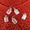 Plata pura plata de ley sello de seguridad colgante pequeño accesorios accesorios de joyería diy niños pulsera de cuerda roja accesorios