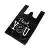 Tamaño Personalizado Empaque Personalizado Por Favor Vuelva a Visitar Negro Gracias Bolsa Chaleco Exportación
