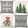 Capas de almofada de Natal outono e inverno transfronteiriças, capas de almofada de sofá, almofadas decorativas de linho estampadas, atmosfera de Natal no atacado