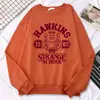 Moletom Transfronteiriço Casual Street Feminino Hawkins High School Indiana 1983 Fleece Estampado