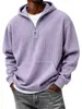 Sudadera con capucha a rayas de estilo europeo y americano para otoño e invierno, con media cremallera y manga larga, para hombre