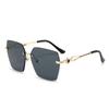 Gafas de Sol de Nuevo Estilo para Mujer, Gafas Antivaho de Gama Alta para Mujer, Gafas de Sol Sin Montura de Corte de Borde de Gama Alta 2025