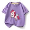 Ropa infantil de dibujos animados de unicornio primavera nueva camiseta de algodón de manga corta suéter de algodón para bebé suministro transfronterizo