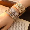 Pulsera de Onda Múltiple de Alta Gama de Moda Fresca Estilo Minimalista Abierta en Forma de C Pulsera Hip-Hop para Hombres y Mujeres
