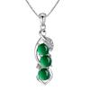 Colgante de calcedonia verde sintética en forma de judía verde de la paz, collar chapado en plata 925 para mujer, collar de ágata de estilo chino, una generación de cabello