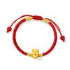 Pulsera Wufu Dragón Dorado de plata 999 para mujer, moda nacional, lujo ligero, ágata roja, pulsera zodiacal, ins, año de nacimiento, pulsera de amor