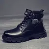 Nuevos Zapatos de Cuero para Primavera y Verano para Hombre Combinan con Todo Estilo Coreano Moda Británica Zapatos Trendy para Hombre Botas Martin de Negocios Zapatos Casuales con Cordones