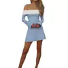 2026 Nuevo Vestido de Verano para Mujer Transfronterizo Europeo y Americano Vestidos Casuales Moda Versátil Ajustado Ceñidor de Cintura Color Sólido Vestido Corto