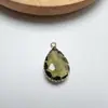 Accesorios Transfronterizos para Manualidades Flor de Garra Chapada en Oro Cobre Cristal de Color Gota de Agua Colgante Pendientes Anillo Collar Pasador Ropa