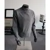Camiseta de Terciopelo Alemán para Hombre, Nueva de Otoño e Invierno, Cuello Cruzado, Ajustada, Manga Larga, Estilo Americano Atractivo, Color Sólido, Camiseta Interior