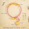 Joyería de oro mismo estilo oro de arena vietnamita patrón martillado estrella de cinco puntas pulsera enrollada tejida a mano estrella pulsera de cuerda de mano para mujer que combina con todo