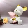 Ramo de Flores, Figura de Oso Violento, Decoración de Escritorio para Sala de Estar en Casa, Adorno Simple de Artesanía de Resina para Estudio, Árbol de la Fortuna