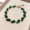 Jardim Lolita! Pulseira Colorida de Zircônia Dopamina Gota d'Água, Pulseira de Luxo Leve de Nicho, Joia Luxuosa de Alto Padrão