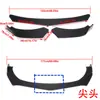 Modificación universal de faldón de coche, pala frontal de tres etapas, labio frontal de fibra de carbono, pala de cabeza, esquina, modificación de hatchback, faldón pequeño exterior