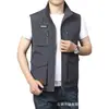 Chaleco de trabajo multibolsillos para hombre, chaleco casual para exteriores para pesca y fotografía, secado rápido, cuello alto, chaleco 2206