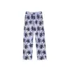 Pantalones a Cuadros Blanco y Negro Estilo Retro Americano para Hombre, Otoño Frescos Transpirables de Secado Rápido Pierna Ancha Rectos con Caída Elegantes Largos