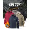 Moletom com Capuz de Lã para Uso Externo Outono e Inverno Espessado Travamento de Temperatura Corte Solto Masculino para Montanhismo, Deslocamento, Jaqueta Casual