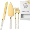 Mango de Cerámica Perlada Acero Inoxidable Set de Espátulas para Pastel Hornear Cuchillo para Queso Espátula para Pizza Vajilla Portuguesa