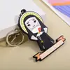 Llavero de goma blanda epoxi, colgante de personaje con forma humana estilo Q, recuerdo de turismo cultural, etiqueta conmemorativa de viaje educativo, muestra de producto artesanal