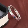 Anillo de dedo de diseño exclusivo de círculo completo de moda exquisito con incrustaciones de diamantes de circonita estilo corte retro anillo de dedo de arcoíris