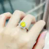 Anillo de Princesa Cuadrado Kawei Diamante de Imitación Moissanita Chapado en Platino Oro Blanco Anillo de Diamante de Imitación Cuadrado Rodeado de Lujo