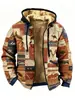 2026 Invierno Felpa Engrosado Estilo Étnico Temporada Doble Capa Forro Grueso Polar Algodón Chaqueta Cremallera Bolsillo de Parche Cálido Abrigo de Algodón