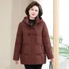 Chaqueta de plumón de ganso blanco auténtico para mujer, nuevo modelo 2026, estilo grueso de longitud media para madres de mediana edad y mayores, abrigo cálido de invierno