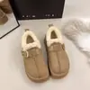 Sapatos Birkenstock de sola grossa para mulheres, quentes com forro de pelúcia, botas de neve para mulheres, novo estilo 2026, mocassins de inverno, sapatos felpudos, sapatos de algodão Birkenstock