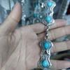 Cinturón vintage turquesa tallado, cadena de metal distintiva para la cintura, ideal para combinar con todo tipo de vestidos.