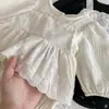 Conjunto de dos piezas de gasa de algodón Zoubu para bebé niña, estilo primavera/otoño, manga larga, estilo baby body de encaje.