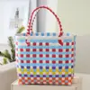 Bolsa de Playa Versátil, Cesta de Verduras, Bolsa de Regalo, Bolsa Cuadrada, Bolso de Mano de Gran Capacidad, Bolsa Tejida, Bolsa de Compras para Mujer