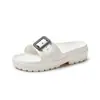 Nuevas Pantuflas Transfronterizas, Moda de Verano para Exteriores, Sandalias de Tacón Alto, Sandalias de Playa de Suela Gruesa con Hebilla, Dos Formas de Usar