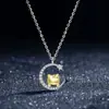 Collar de Hello Kitty con forma de estrella y luna para mujer, romántico, de verano, con dibujos animados de HelloKitty, cadena para clavícula, dulce y linda chica, con forma de corazón.