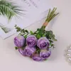 Flor Artificial 7 Cabezas Ramo de Rosas Sweetheart Flor de Seda Hogar Sala de Estar Mesa de Café Decoración de Flores Artificiales Arreglo Material de Flores Festivas