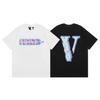 Camiseta deportiva informal de manga corta con estampado en V grande de VLONE, marca de moda transfronteriza europea y americana de 2024, para hombres y mujeres.