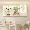 Relógio Silencioso Moderno Criativo Pintura Decorativa Relógio de Parede com Calendário Sala de Estar Sala de Jantar Pintura de Parede Sem Furar Mural de Parede Doméstico