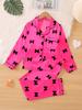 Traje de pijama para niños de comercio exterior otoño seda manga larga niñas ropa de casa de dos piezas ropa para niños una generación de cabello